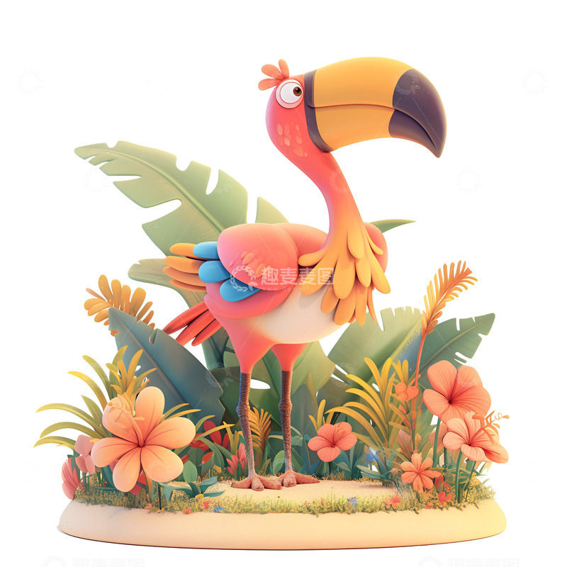 高清大图下载【趣麦麦图】卡通简约大嘴鸟