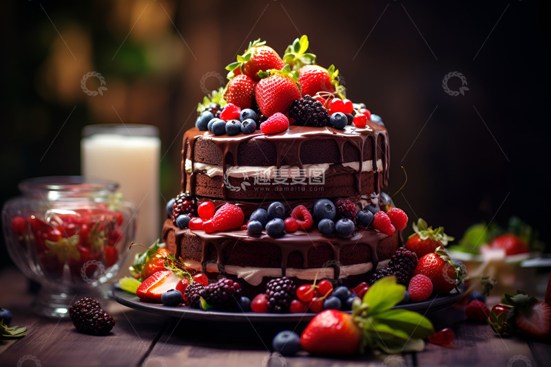 高清大图下载【趣麦麦图】巧克力双层蛋糕