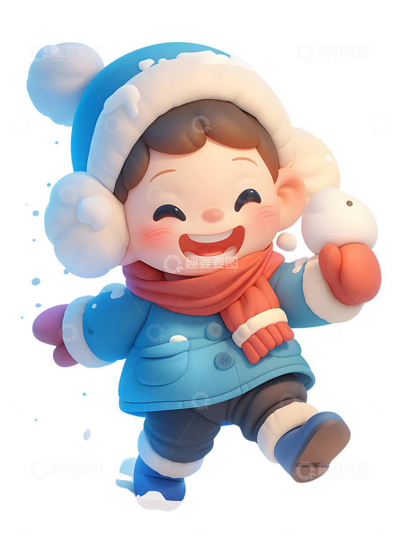 高清大图下载【趣麦麦图】冬季小孩可爱