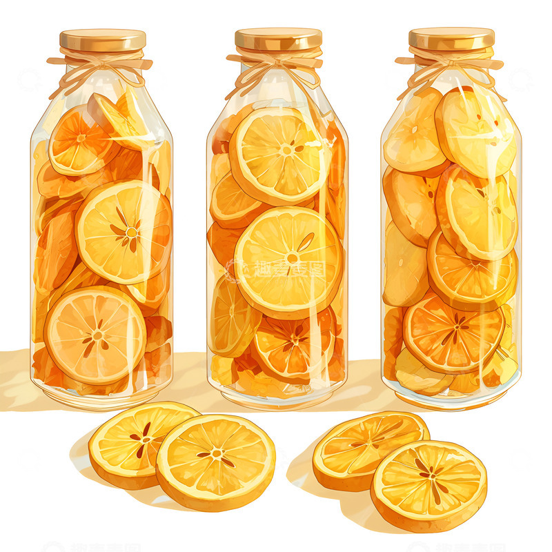 高清大图下载【趣麦麦图】三瓶子柠檬干