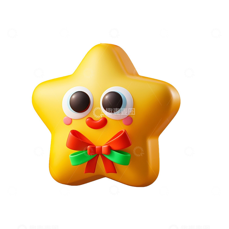高清大图下载【趣麦麦图】圣诞q版星星素材3d卡通可爱立体