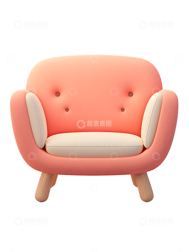 高清大图下载【趣麦麦图】沙发图标卡通粉色