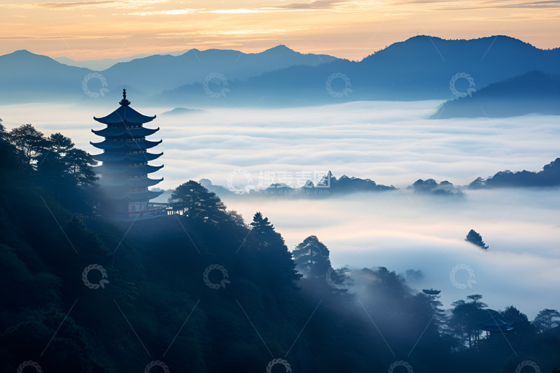 高清大图下载【趣麦麦图】高山上的宝塔