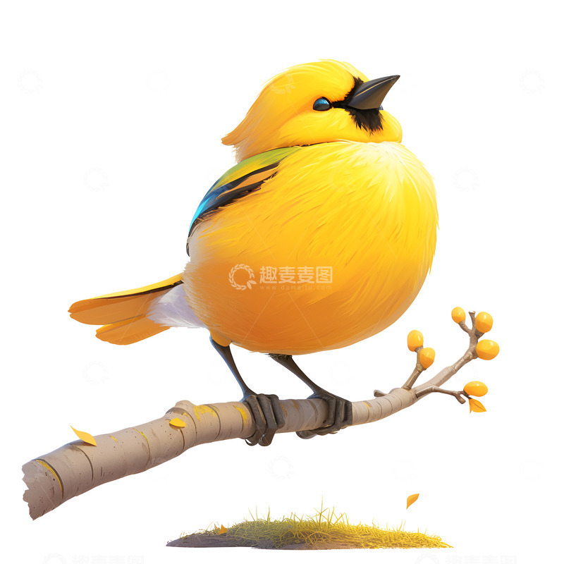 高清大图下载【趣麦麦图】卡通一只可爱的小鸟