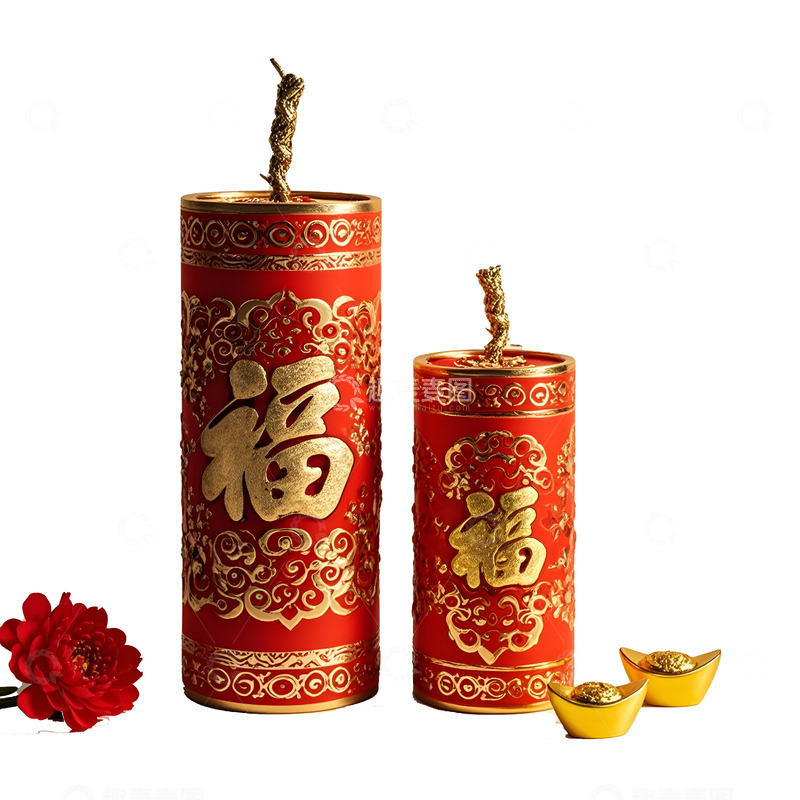 高清大图下载【趣麦麦图】节日烟花与鞭炮装饰品喜庆节日元素