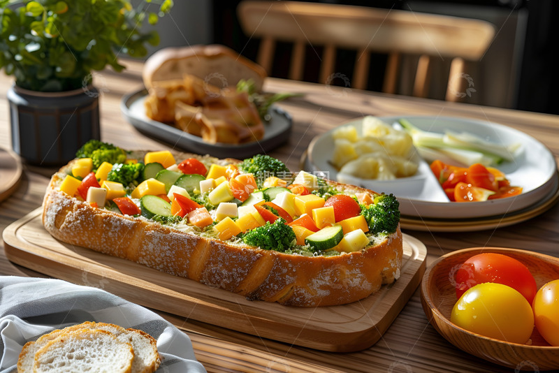 高清大图下载【趣麦麦图】蔬菜杂烩烤面包