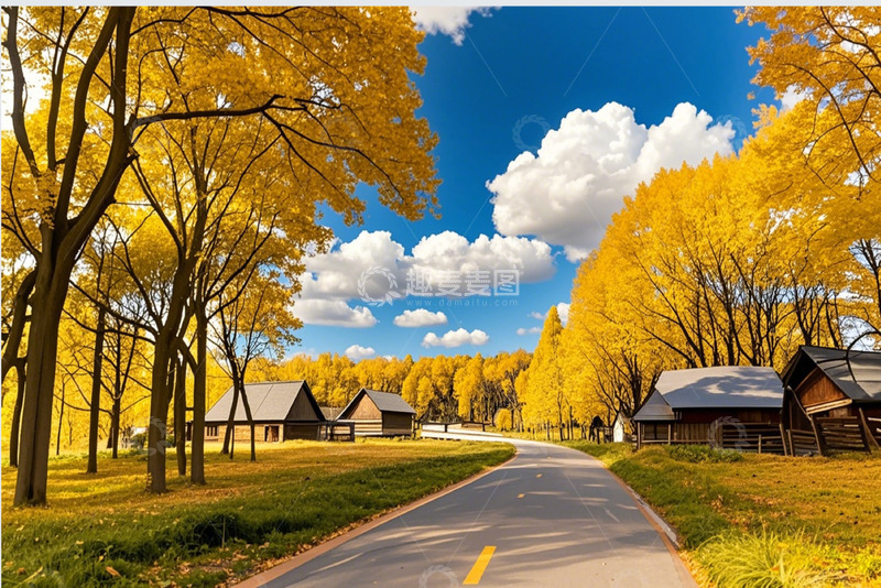高清大图下载【趣麦麦图】秋天美丽的风景区