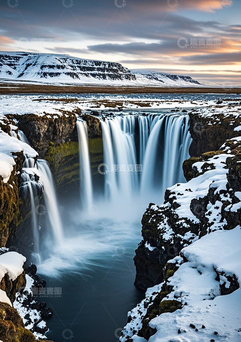 高清大图下载【趣麦麦图】瀑布水流成河风景