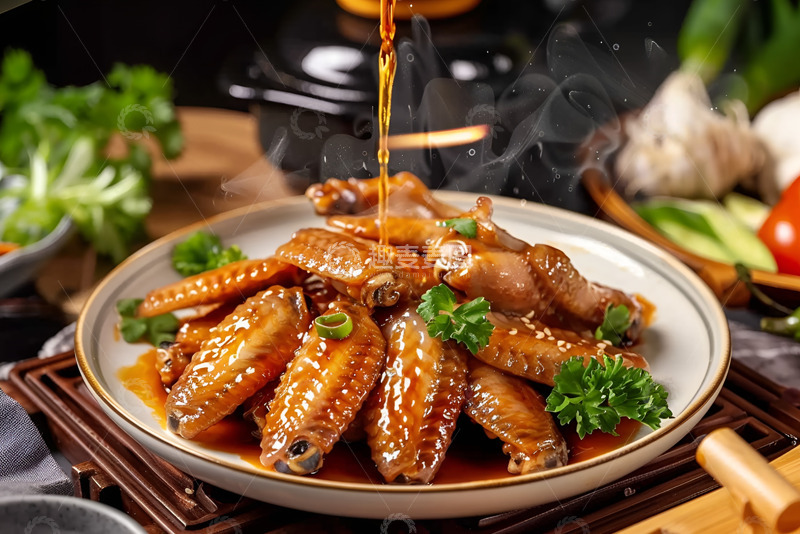 高清大图下载【趣麦麦图】美味的可乐鸡翅