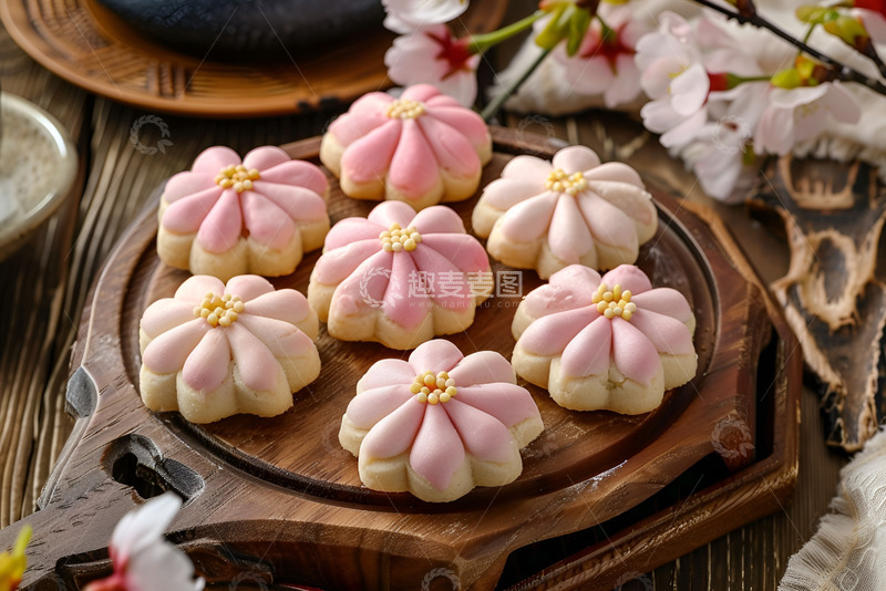 高清大图下载【趣麦麦图】一盘樱花饼干