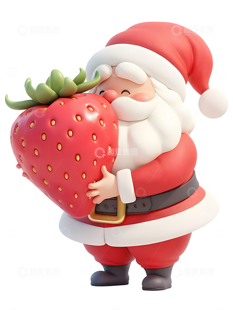 高清大图下载【趣麦麦图】圣诞老人与草莓水果