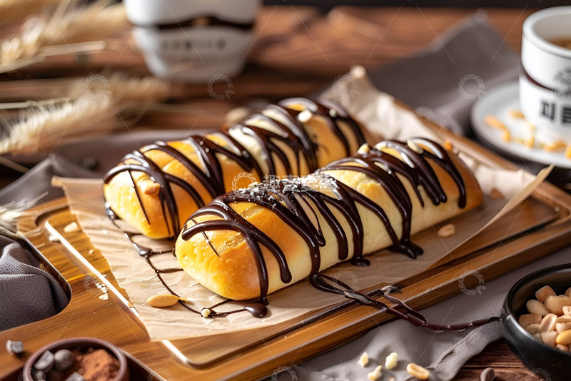 高清大图下载【趣麦麦图】毛毛虫面包淋上巧克力