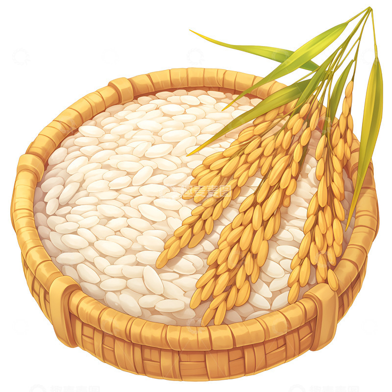 高清大图下载【趣麦麦图】卡通大米稻谷