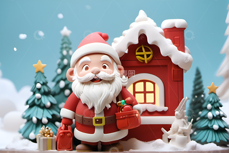 高清大图下载【趣麦麦图】圣诞老人玩具模型