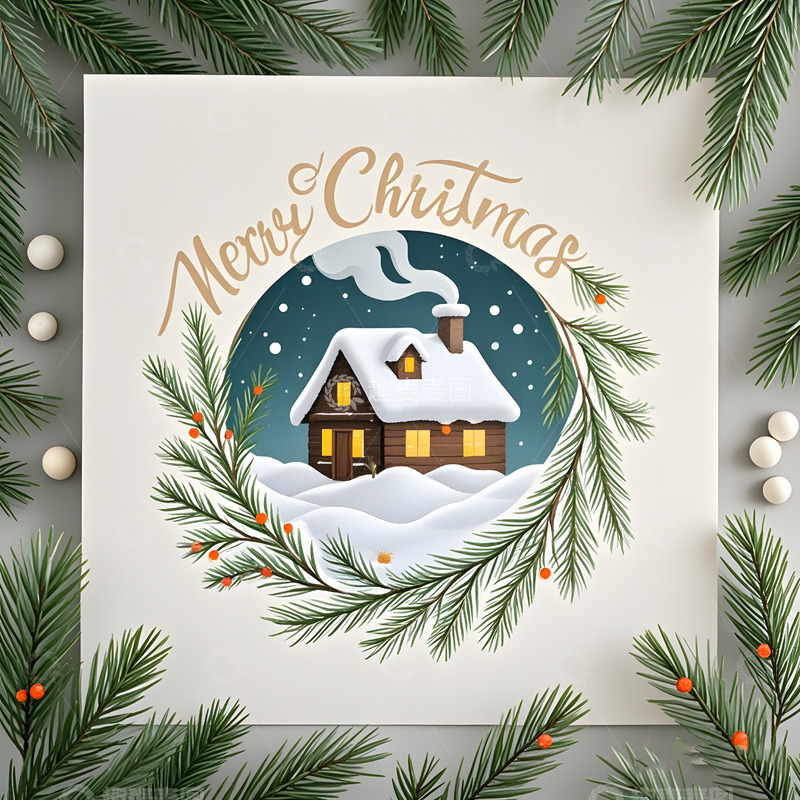 高清大图下载【趣麦麦图】圣诞卡片背景图