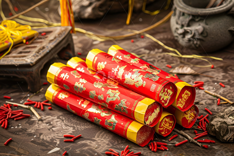 一捆喜庆鞭炮
