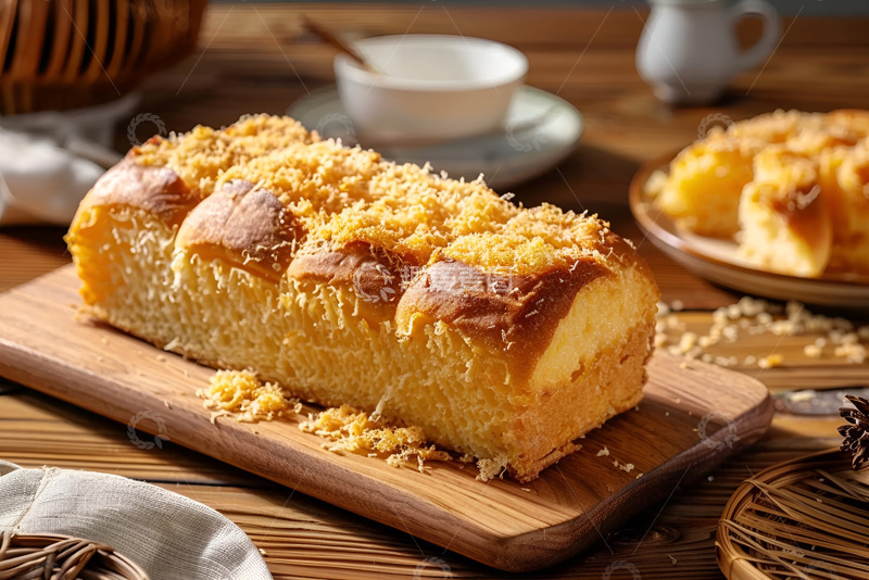 高清大图下载【趣麦麦图】一盘肉松面包