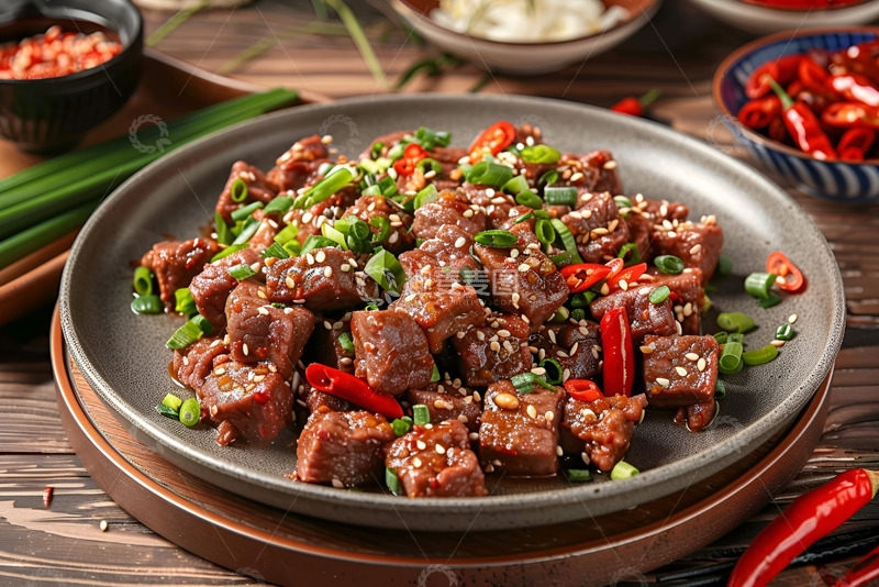 高清大图下载【趣麦麦图】一盘麻辣牛肉块