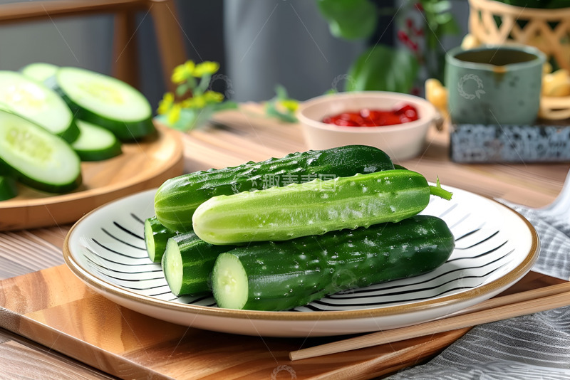 高清大图下载【趣麦麦图】一盘新鲜的黄瓜