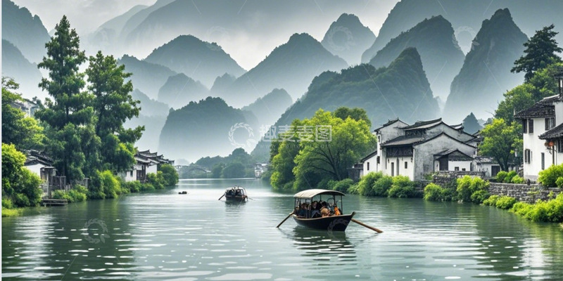 高清大图下载【趣麦麦图】江南水中游风景图