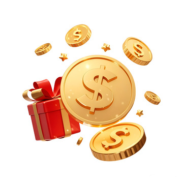 撒落的金币与红包袋新年财运满满