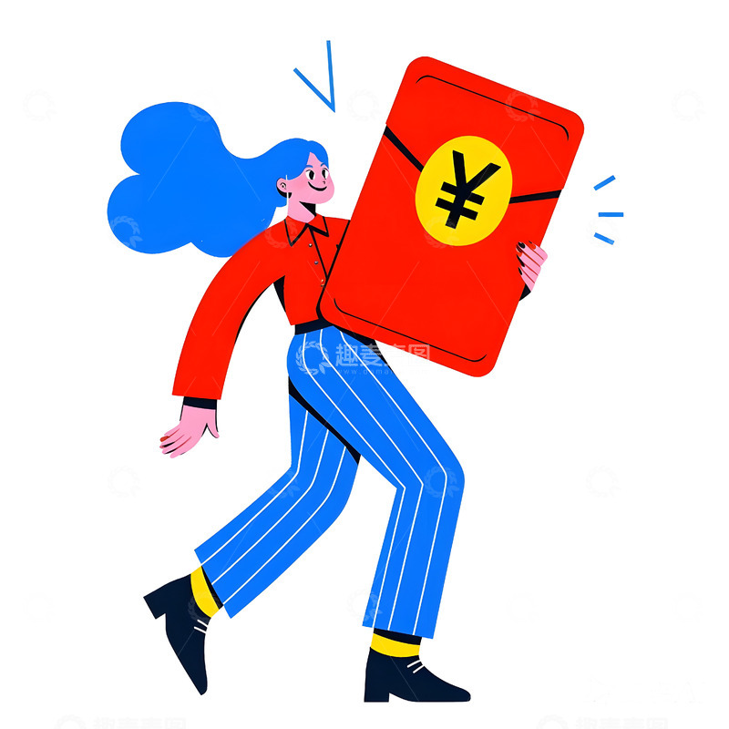 高清大图下载【趣麦麦图】财富红信封满载财运的礼物