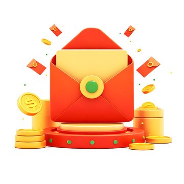 大红红包袋喜庆财运满满