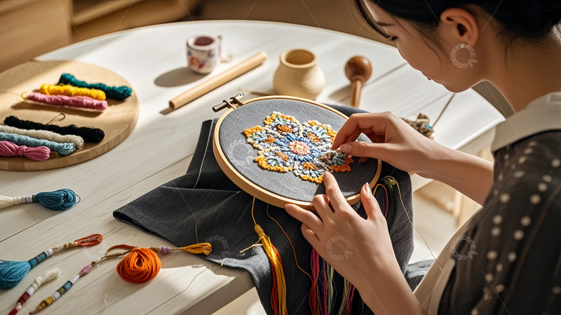 高清大图下载【趣麦麦图】圆盘手工锦绣