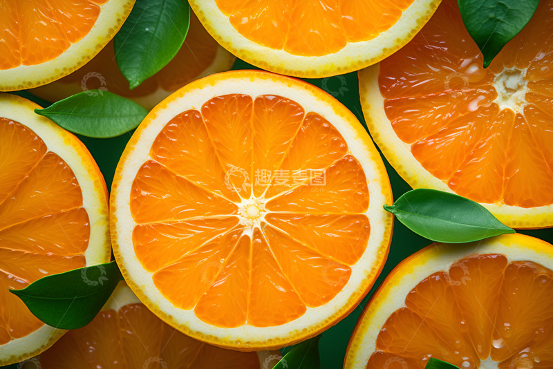 高清大图下载【趣麦麦图】橙子切片背景