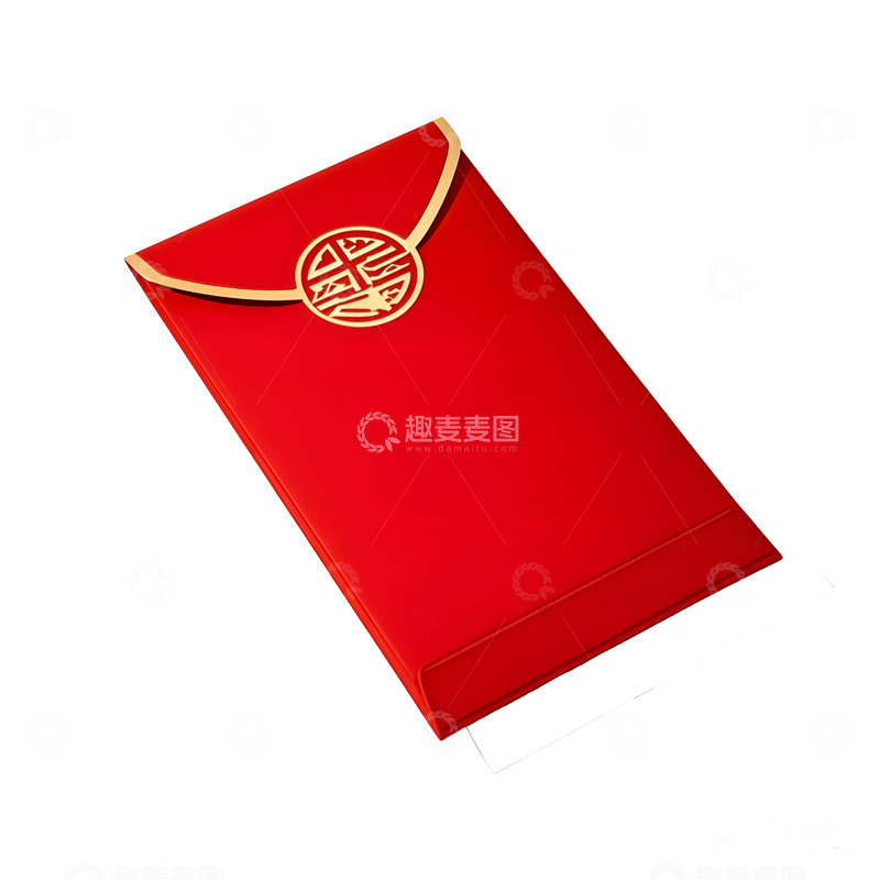 高清大图下载【趣麦麦图】经典红色红包袋新年财运祝福