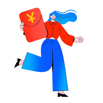 手提大红包节日财运象征