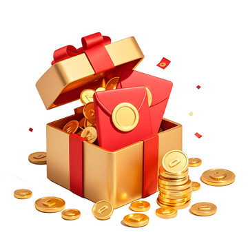 财运礼物盒金币滚滚来