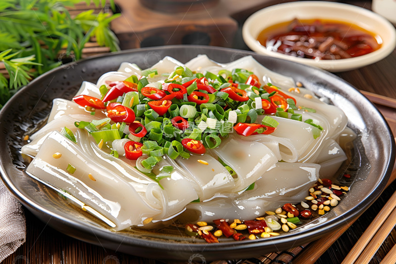 高清大图下载【趣麦麦图】一盘葱花拌凉皮