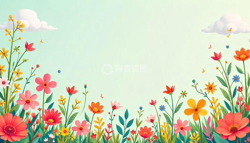 高清大图下载【趣麦麦图】野花丛中背景图