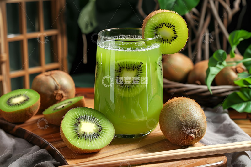 高清大图下载【趣麦麦图】鲜榨猕猴桃果汁