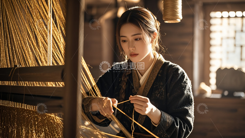 高清大图下载【趣麦麦图】少女古法制丝