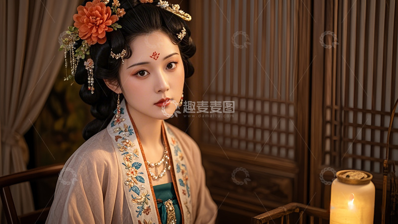 高清大图下载【趣麦麦图】少女宫砂烛光夜