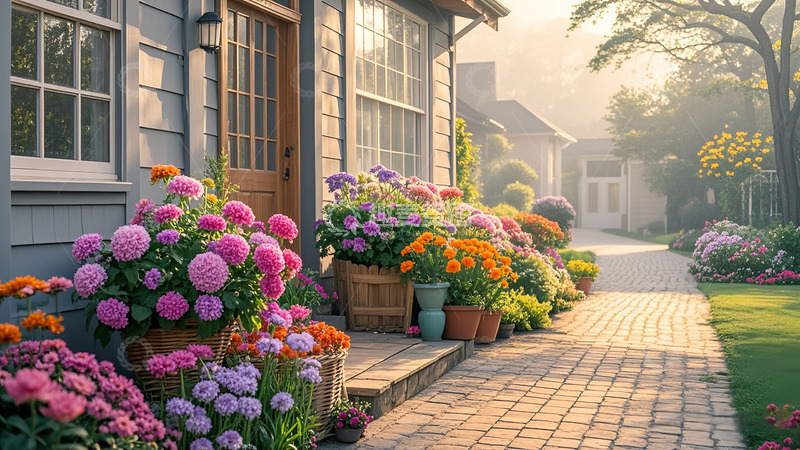 高清大图下载【趣麦麦图】阳光下的花丛中