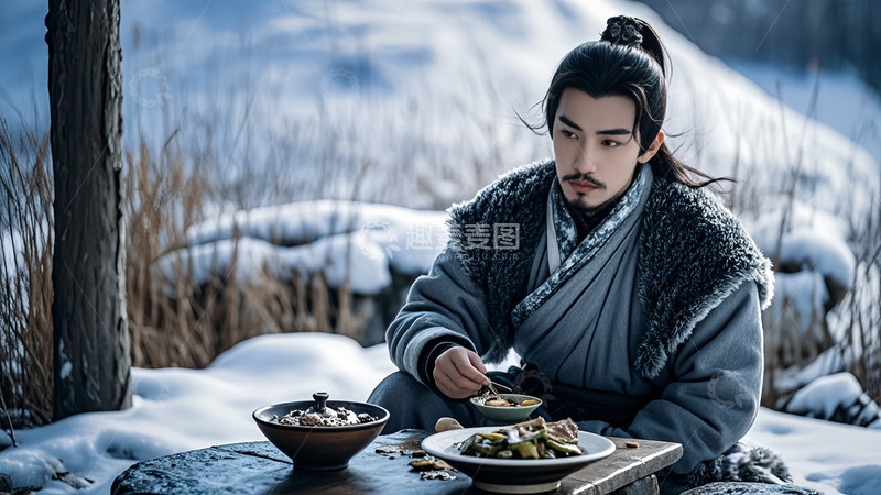 高清大图下载【趣麦麦图】美食雪中风餐