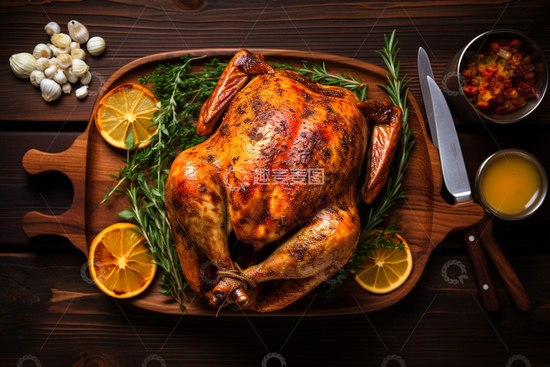 高清大图下载【趣麦麦图】一盘美味的烤鸡肉