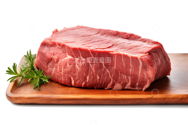 高清大图下载【趣麦麦图】木盘里的新鲜牛肉