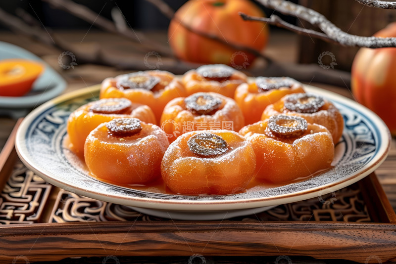 高清大图下载【趣麦麦图】美味的糖霜柿子