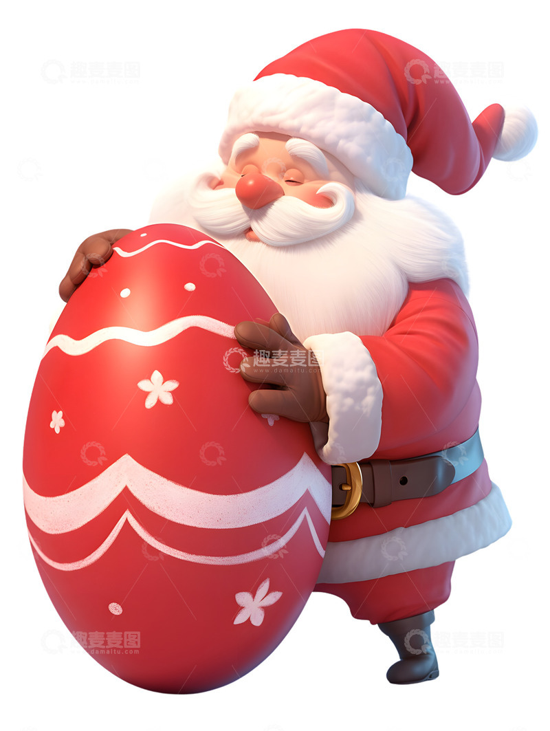 高清大图下载【趣麦麦图】圣诞老人彩蛋红色