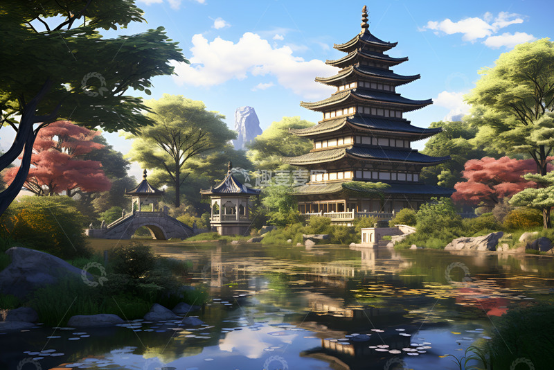 高清大图下载【趣麦麦图】户外宝塔自然美景