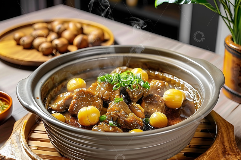 高清大图下载【趣麦麦图】板栗炖牛肉美食