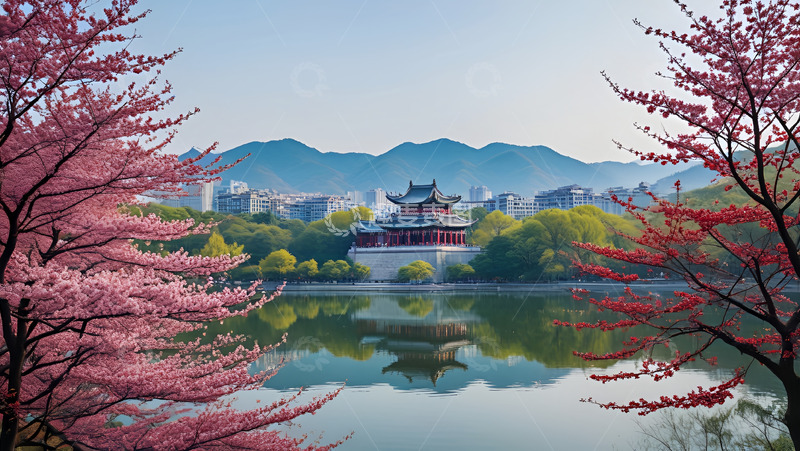 高清大图下载【趣麦麦图】小河边的花儿开