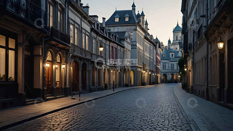 高清大图下载【趣麦麦图】夜晚的城市小路