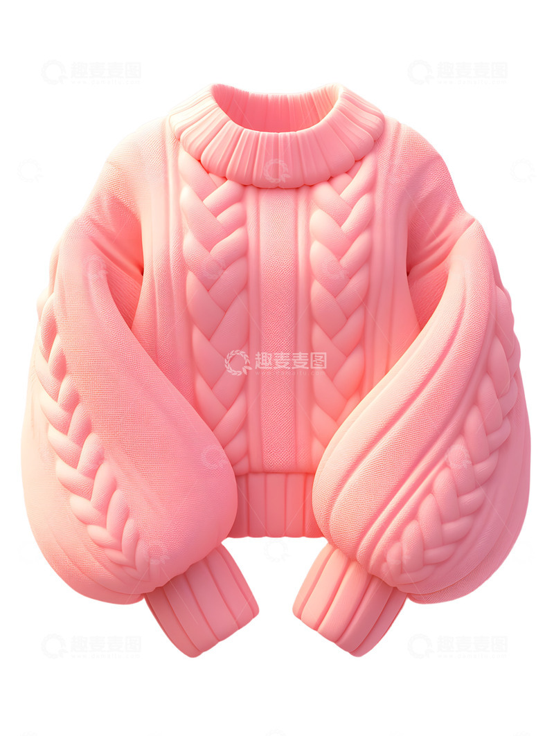 高清大图下载【趣麦麦图】粉色的毛衣卡通