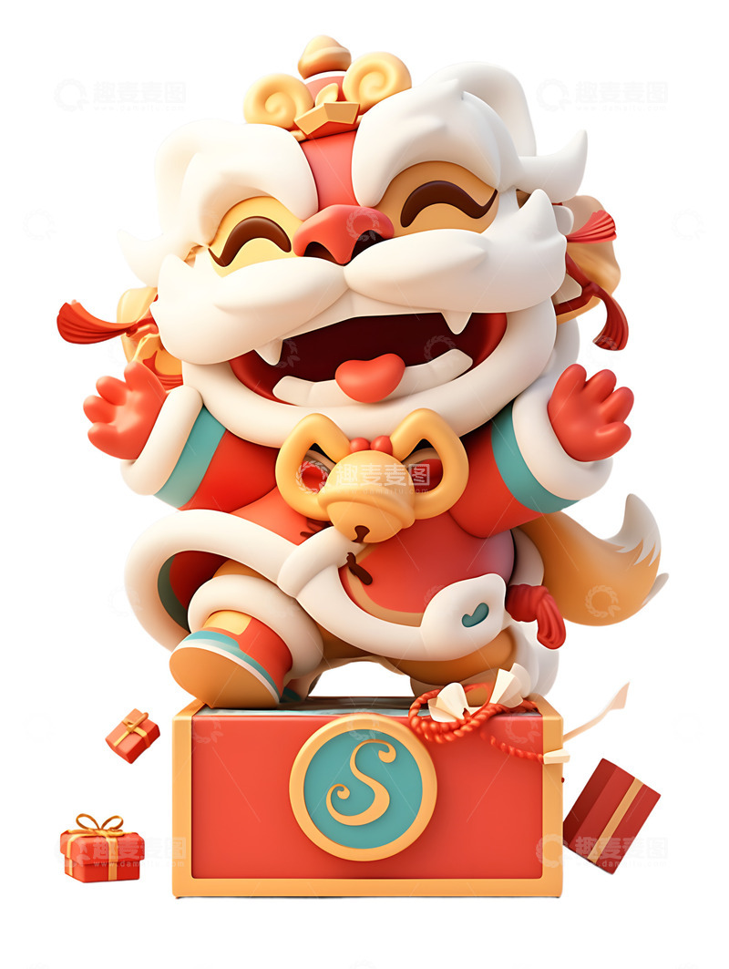 高清大图下载【趣麦麦图】节日庆祝舞狮子