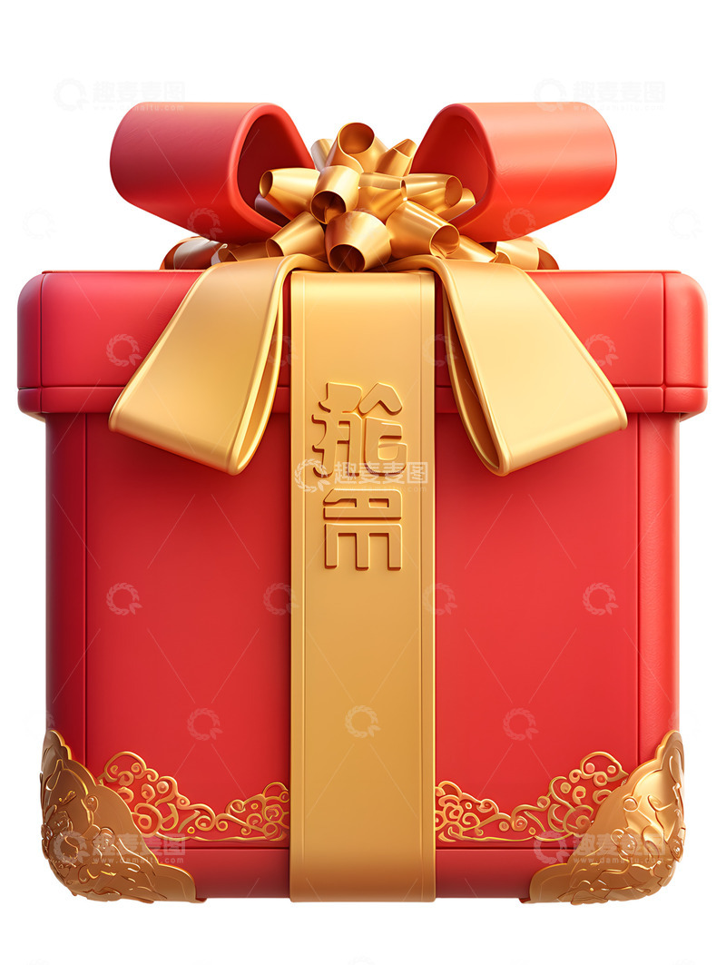 高清大图下载【趣麦麦图】新年礼盒卡通喜庆